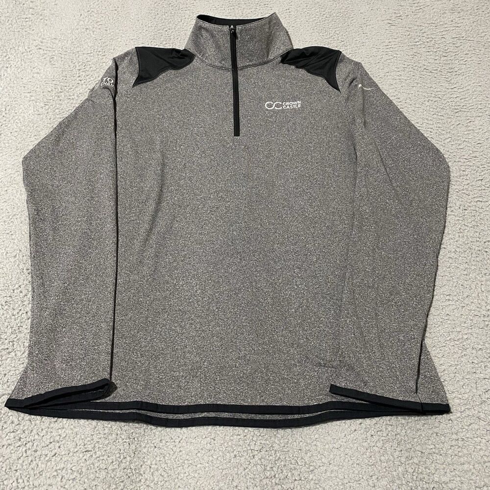 Crown Castle Shirt Nike Golf Womens Large Gray Black 1/4 Zip Pullover Employee